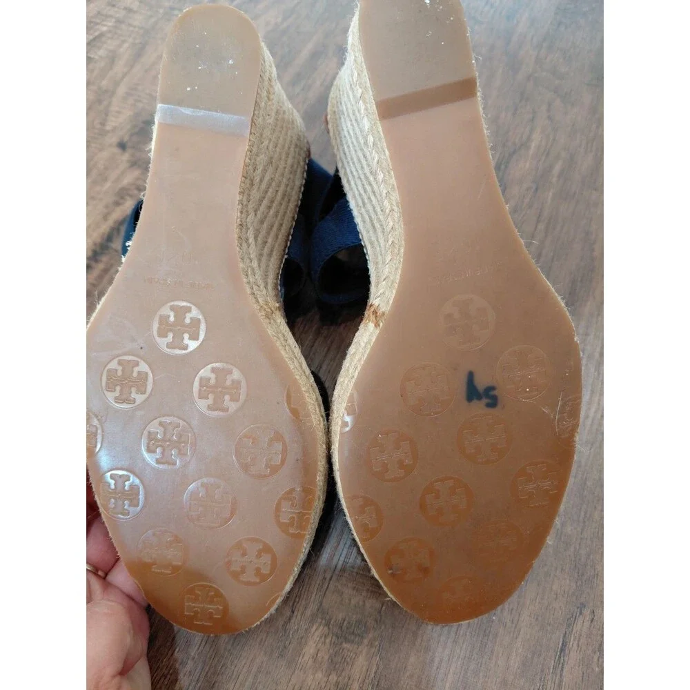 Tory burch sandals wedge heels size 10.5 Blue